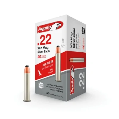 Патрон .22 WMR Aguila SP 2,6г (40gr) никель